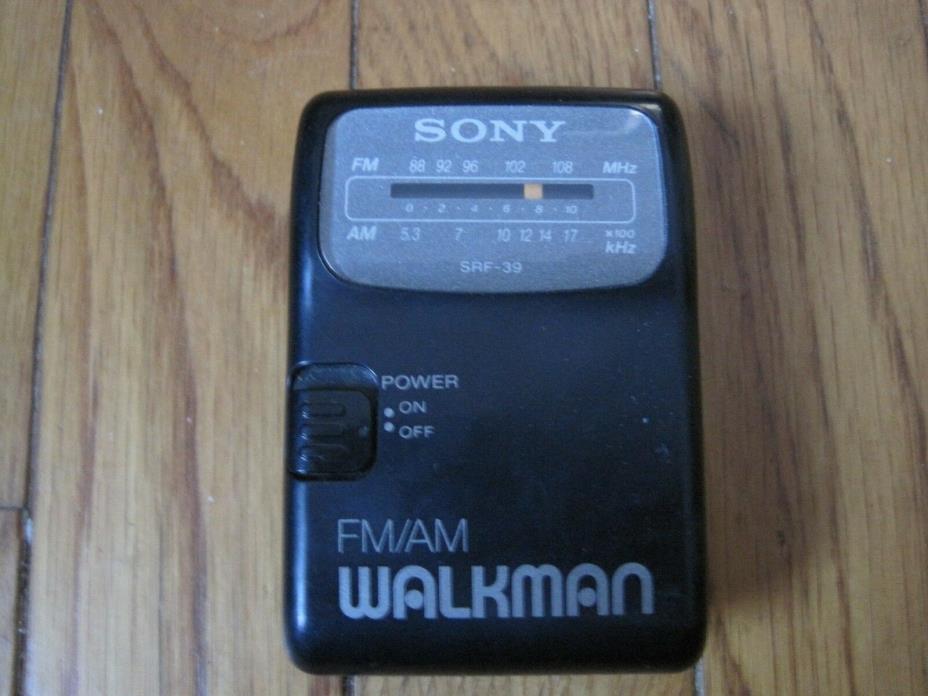 Sony SRF-39 With Belt Clip WORKS TESTED Portable AM FM Radio Walkman FM/AM AM/FM