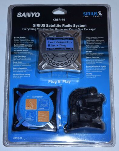 NEW Sanyo CRSR-10 Sirius Satellite Receiver Car and Home Kit