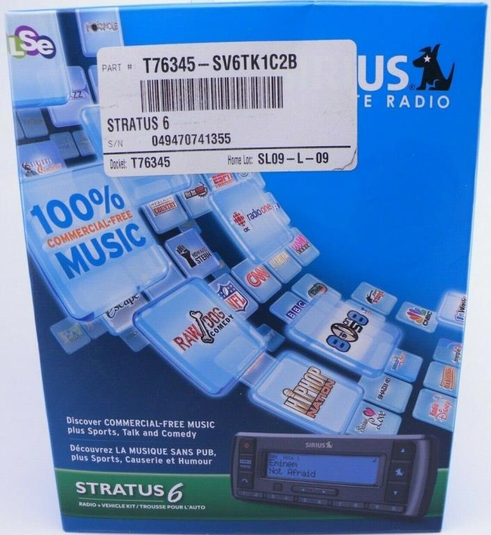 Sirius Stratus 6 Satellite Radio Receiver Vehicle Car Kit Brand New