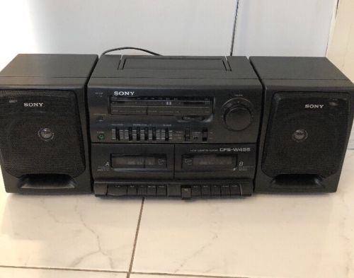 SONY RADIO CASSETTE -RECORDER BOOM BOX  CFS-W455 DOUBLE CASSETTE DECK VINTAGE