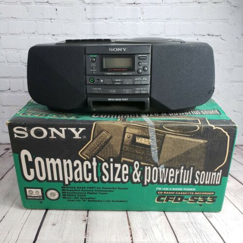 SONY CFD-S33 CD Cassette Player AM-FM Radio Boombox Mega Bass W/ Box Tested