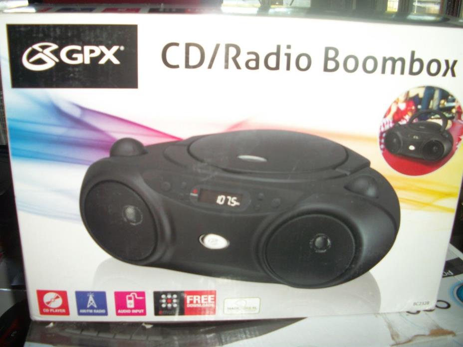 GPX BC232B CD/Radio Boombox - Solid Black - Brand New