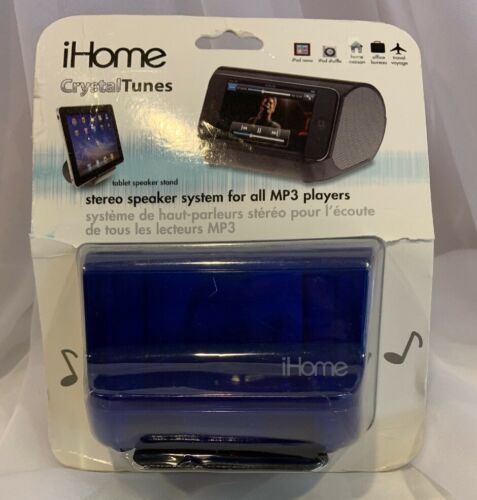iHome - Crystal Tunes Stereo Speaker System for All MP3 Players, Blue