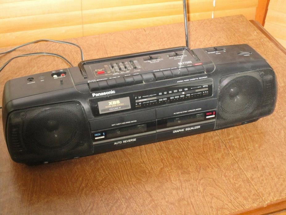 AS IS Panasonic XBS Old School Boom Box Stereo Radio Cassette Recorder RX-FT560
