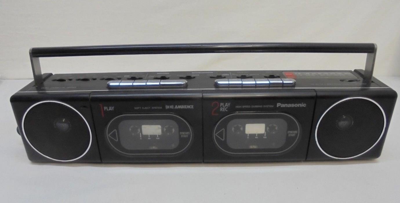 Rare Vintage Panasonic RX-F11 Dual Deck Boombox Radio Mini Ghetto Blaster Black