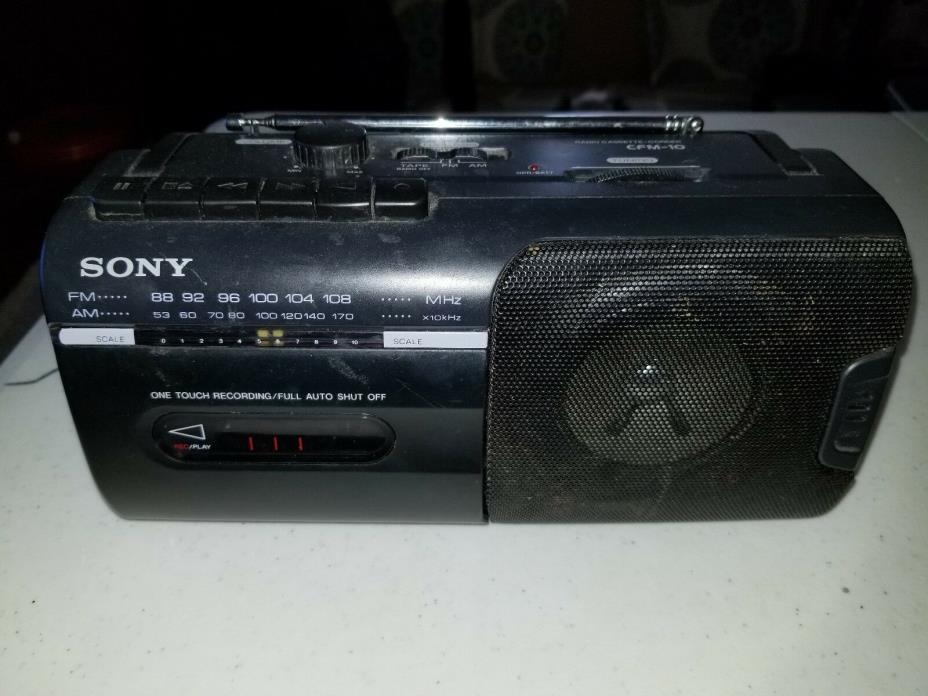 Vintage SONY CFM-10 AM/FM Radio Cassette Player Recorder Boombox TESTED NICE!!