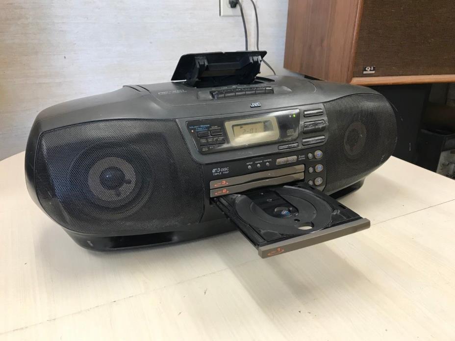 JVC RC-XC1 Portable 3 Disc CD Changer Tape Cassette AM/FM Stereo System BoomBox