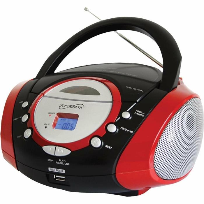 PORTABLE MP3 CD PLAYER AM/FM RADIO BOOMBOX w/ USB  AUX-IN INPUT AC/DC NEW