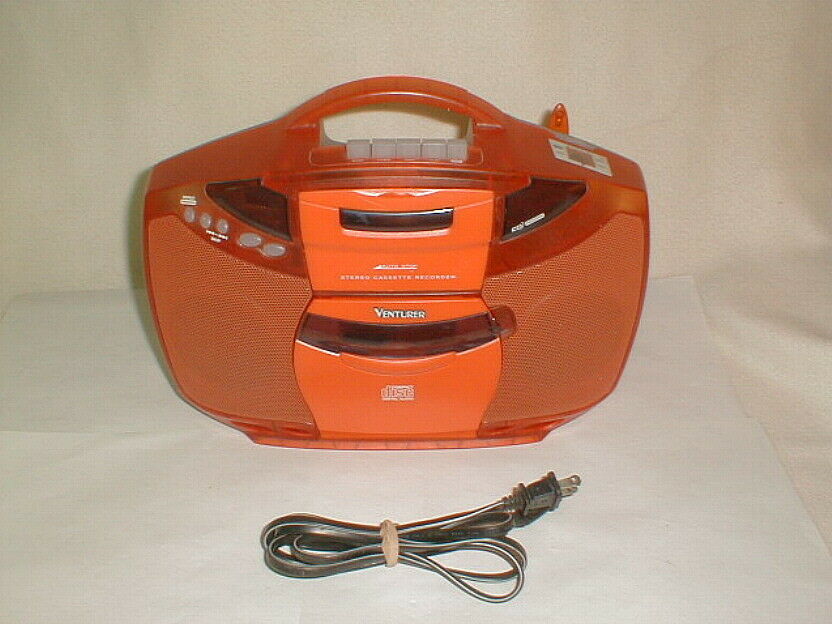 Boombox ventura rare CD radio cassette player VG tested CD1282 orange