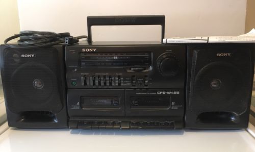 Sony CFS-W455 AM/FM Stereo Dual Cassette Boombox 1994 SOLD 4 PARTS REPAIR ONLY