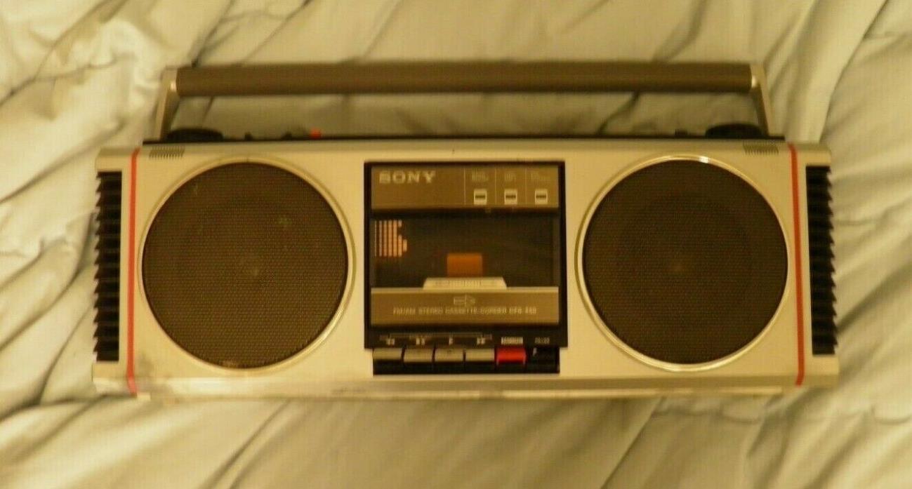 Vintage SONY CFS-450 FM/AM Stereo Boombox Cassette Player Radio Tested & Works