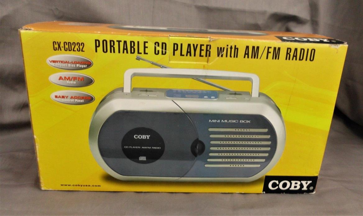 Coby Blue/Silver AM-FM Radio CD Mini Music Box/Boom Box CX-CD232 New