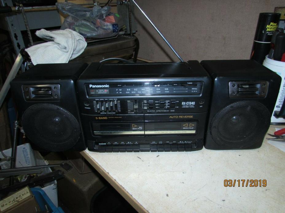 Panasonic RX-CT840 Boom Box Dual Cassette auto reverse FM/AM Radio PICS