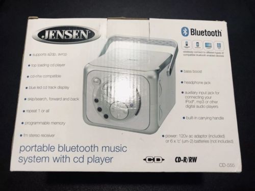 Jensen Cd-555 Portable Bluetooth Music System Cd Player Stereo Boombox Standard