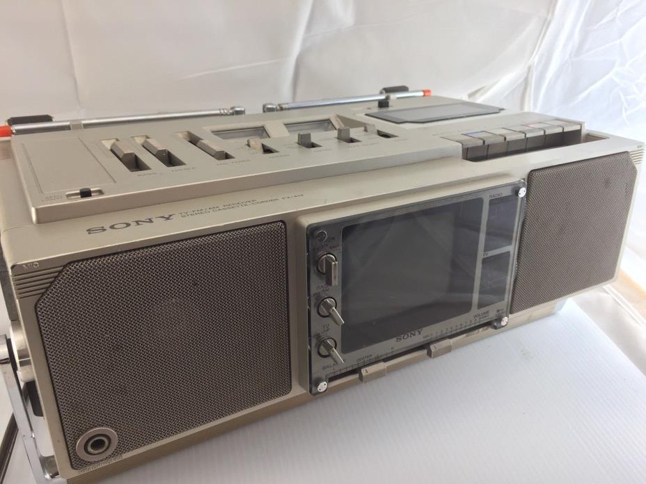 Sony FX-414 TV Radio Tape Deck Vintage 1980s Portable Boom Box Made in Japan