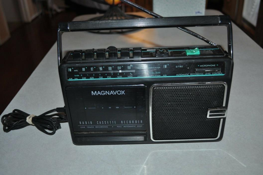 Magnavox D-7185  AM/FM Radio Cassette Recorder Boombox Fully Tested Working 100%