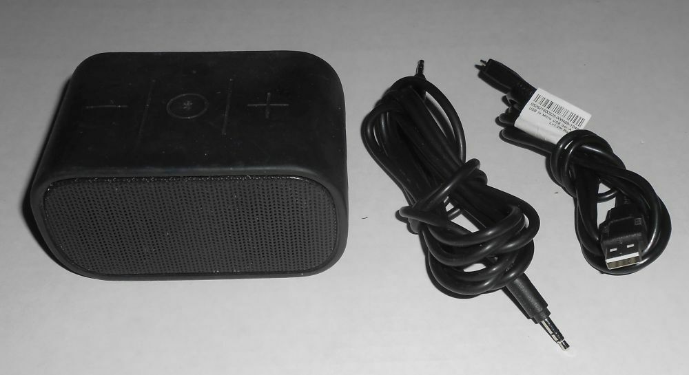 LOGITECH UE MINI BOOM BLACK BLUETOOTH BOOMBOX WIRELESS SPEAKER + CORDS