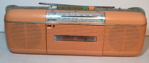 RARE Vintage Sharp QT-50(P) Pink Stereo AM/FM Cassette Recorder Radio w/Strap