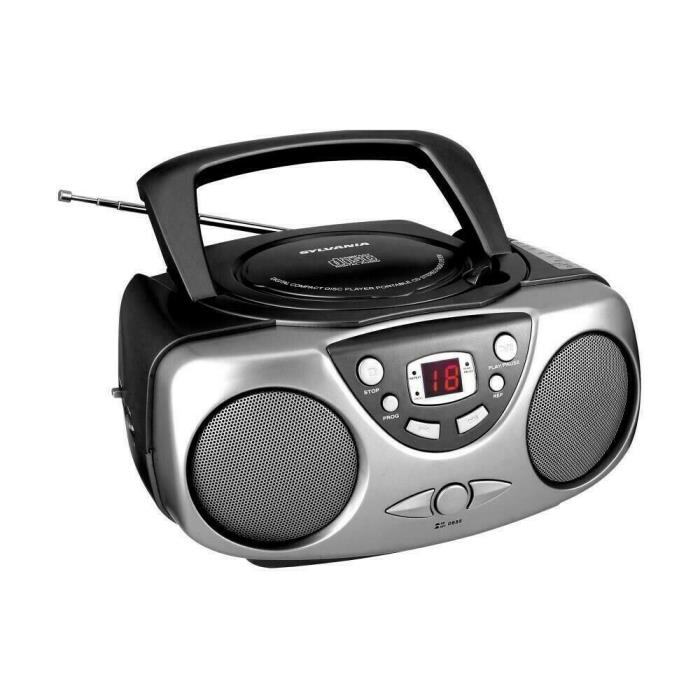 Portable CD Player Boombox Stereo with AM/FM Radio/Aux-input wired/battery NEW