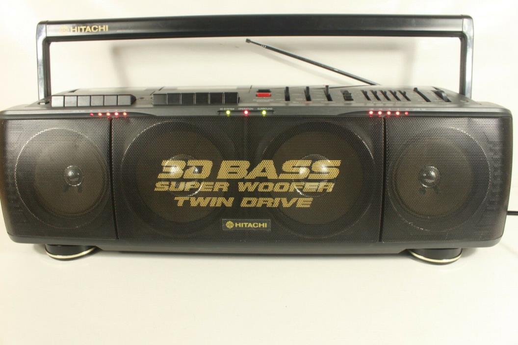 HITACHI 3D88HC,MW,SW1-2 FM stereo radio,dual cassette boombox. (ref B 151)