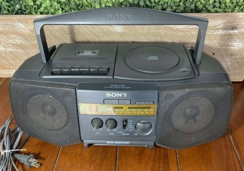 SONY BOOMBOX Ghetto Blaster CFD-V10 CD Player Cassette AM/FM Radio Mega Bass