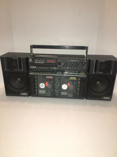 Vintage YORX BP-1000 Triple Cassette Portable AM/FM Radio Boombox