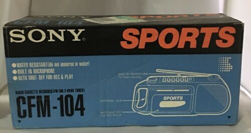 Vintage Yellow Sony CFM-104 SPORTS Cassette Player Tape Recorder AM / FM BOOMBOX