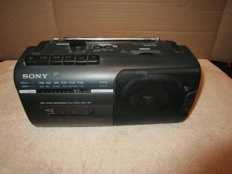 Sony CFM-10 AM/FM Radio Cassette Tape Recorder AC/DC Vintage Portable Boombox