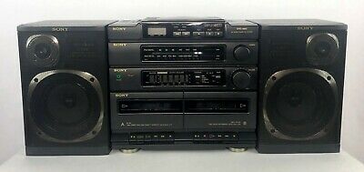 Sony CFD-460 VTG Boom Box CD Radio Cassette-Corder, Black - Detectable Speakers