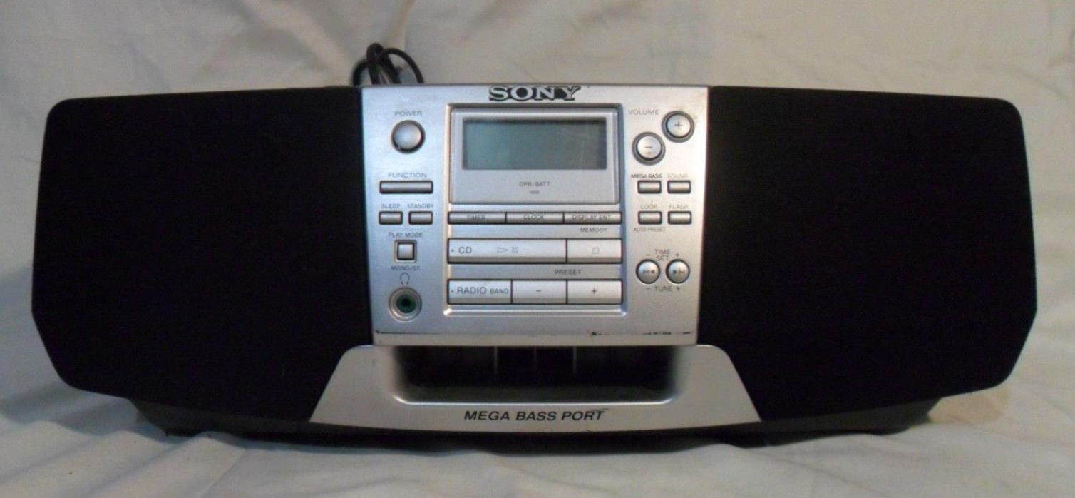 Sony CFD S28 BoomBox Mega Bass Portable Radio Cassette CD Player TESTED WORKING