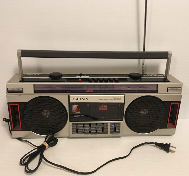 Vintage Sony Super Woofer CFS-350 Stereo Cassette AM/FM - Great Condition 1980's