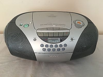 Sony CFD-S300 CD Radio Cassette Recorder Boombox Silver For Parts or Repair