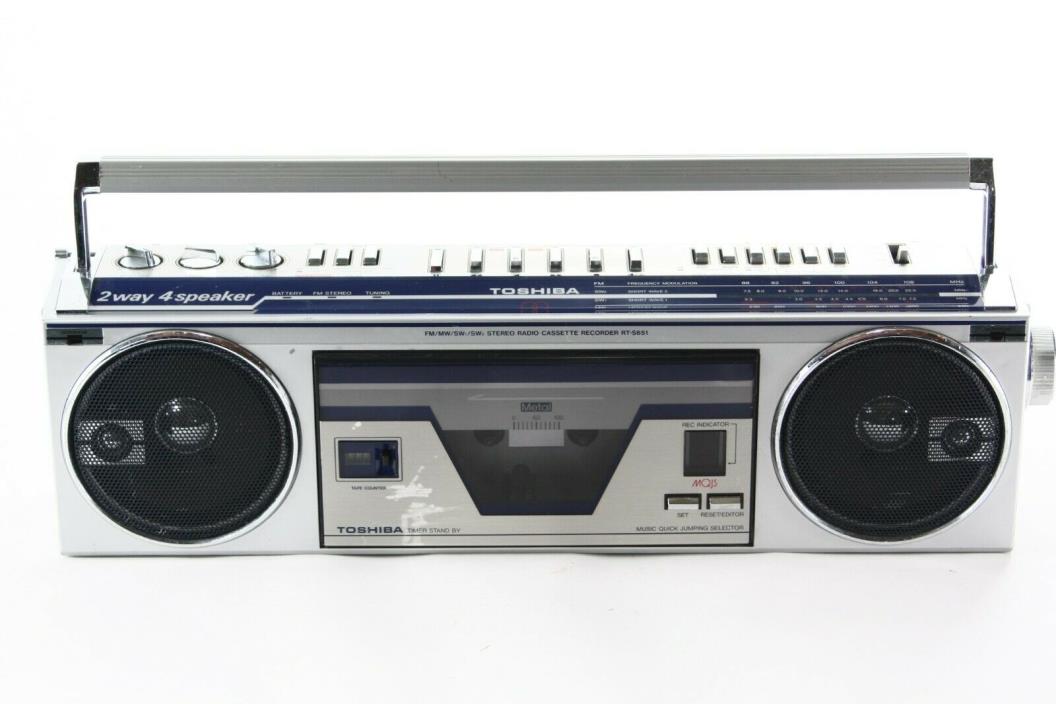 Toshiba RT-S651 SHORTWAVE Radio BOOMBOX Tape Player Cassette Stereo VINTAGE