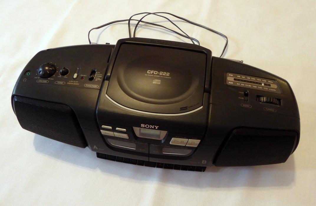 Sony CFD-222 CD Radio Cassette-Corder Boombox Player Hi Speed Dubbing