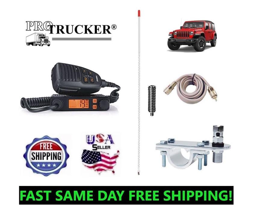 Pro Trucker 2007-Present Jeep JK CB Radio Complete Kit with Uniden Handheld CB