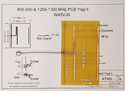900 MHz Yagi Antenna with Connector by WA5VJB