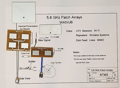 5.8 GHz Dual Patch Antennas without Connector