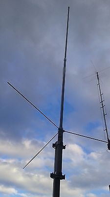 8' Base Ham Antenna UVS200 DUAL BAND VHF UHF Easy Up  fiberglass High 8db gain