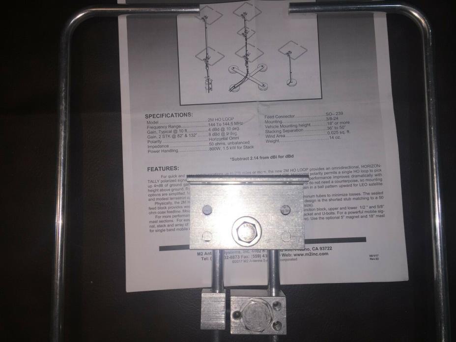 M2 144 Mhz 2m HO LOOP HORIZONTAL LOOP