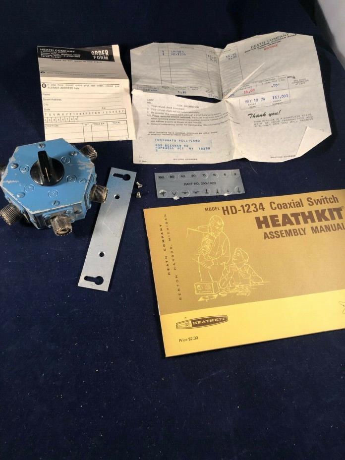 Vintage HEATHKIT Coaxial Switch HD-1234 includes Original Manual