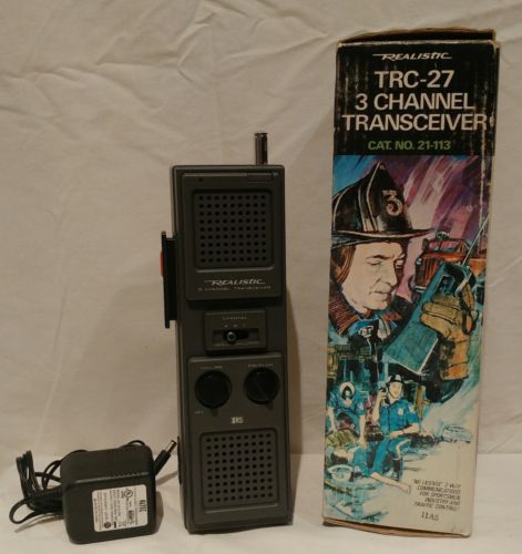 Vintage 1975 REALISTIC TRC-27 3 Channel Walkie Talkie
