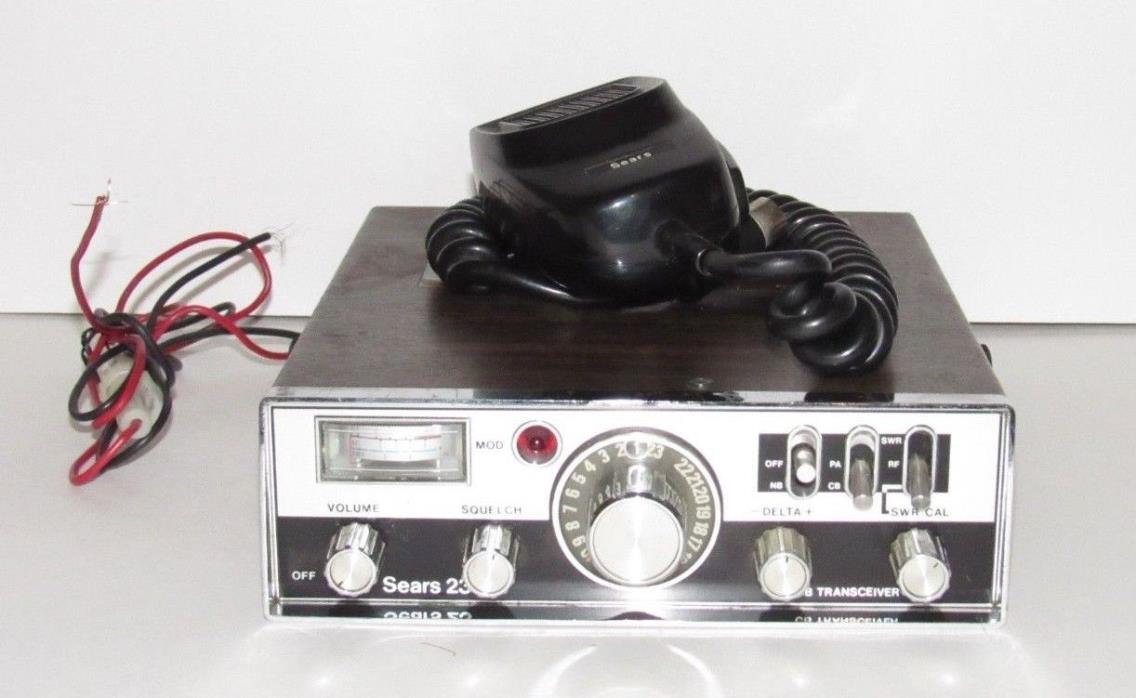 Sears CB Radio Transceiver 23 Channel Mobile w/ Microphone Model 964 Vintage