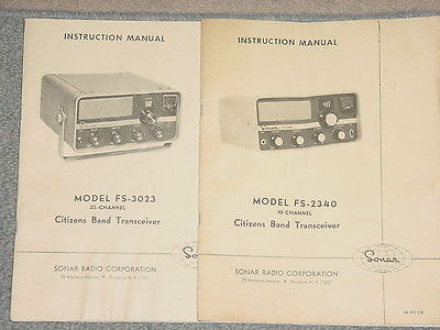 Sonar FS-2340 and FS3023 Instruction Manuals on CD