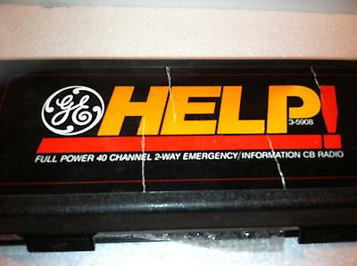 GE Help! 3-5908 Full Power 40 Channel 2-way Emergency/Information CB Radio +Case