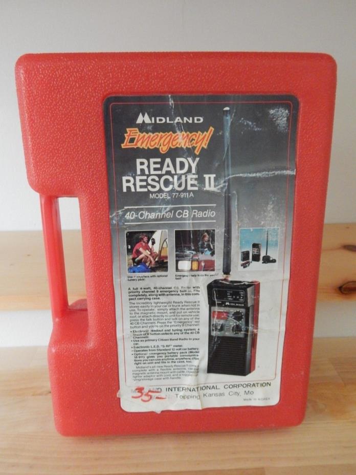 Vintage 1986 Midland Ready Rescue 2 40 Channel CB Radio Emergency 77-911A