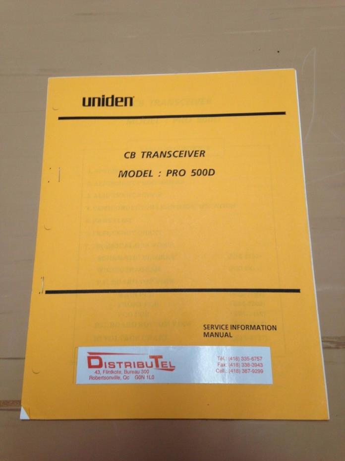 Uniden PRO 500D Service Manual with schematics (copy of a original one)