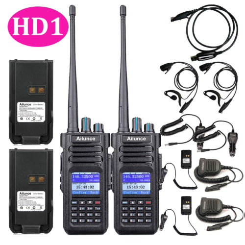 2x Ailunce GPS HD1 Dual Band DMR 3200mAh Digital DCDM TDMA Radio 3000CH US SHIP
