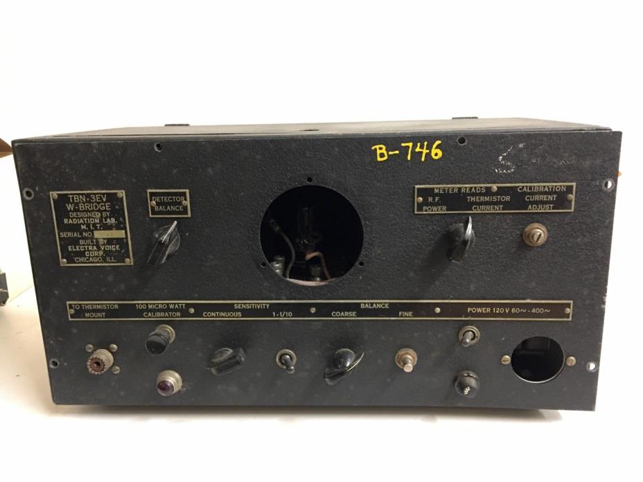 M.I.T. TBN-3EV W-Bridge Power Supply Thermistor Radiation Lab BC-348-Q ART-13