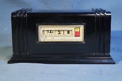 Vintage 1952 Bakelite Art Deco Numechron Tymeter Model 100 24 Hour Digit Clock