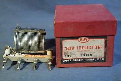 Barker & Williams B&W 80 BEL 80 Meters Tuning Coil Ceramic Base in Original Box